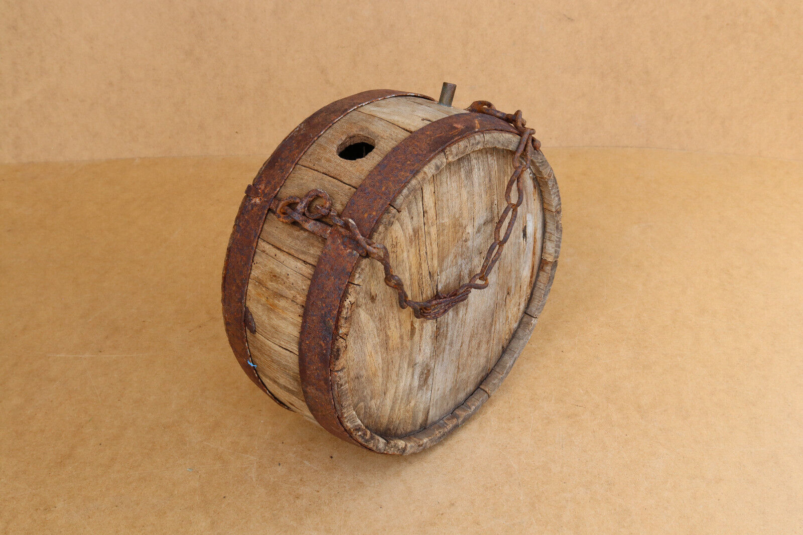 Antique Primitive Wooden Wood Barrel Keg Cask Pail Horse's Wagon Canteen 19th