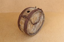 Barril de carruaje antiguo barril de madera primitiva barril caballo carro cantimplora siglo XIX