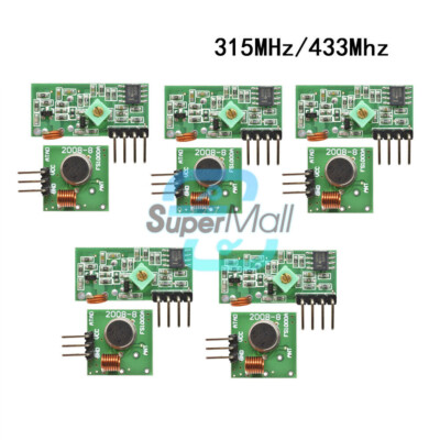 1/5PCS 315Mhz 433Mhz RF Transmitter & Receiver Wireless Module for Arduino ARM