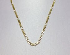 14KT GOLD PLATED 20 INCH 2MM FIGARO DESIGNER COMFORTABLE CHAIN NECKLACE