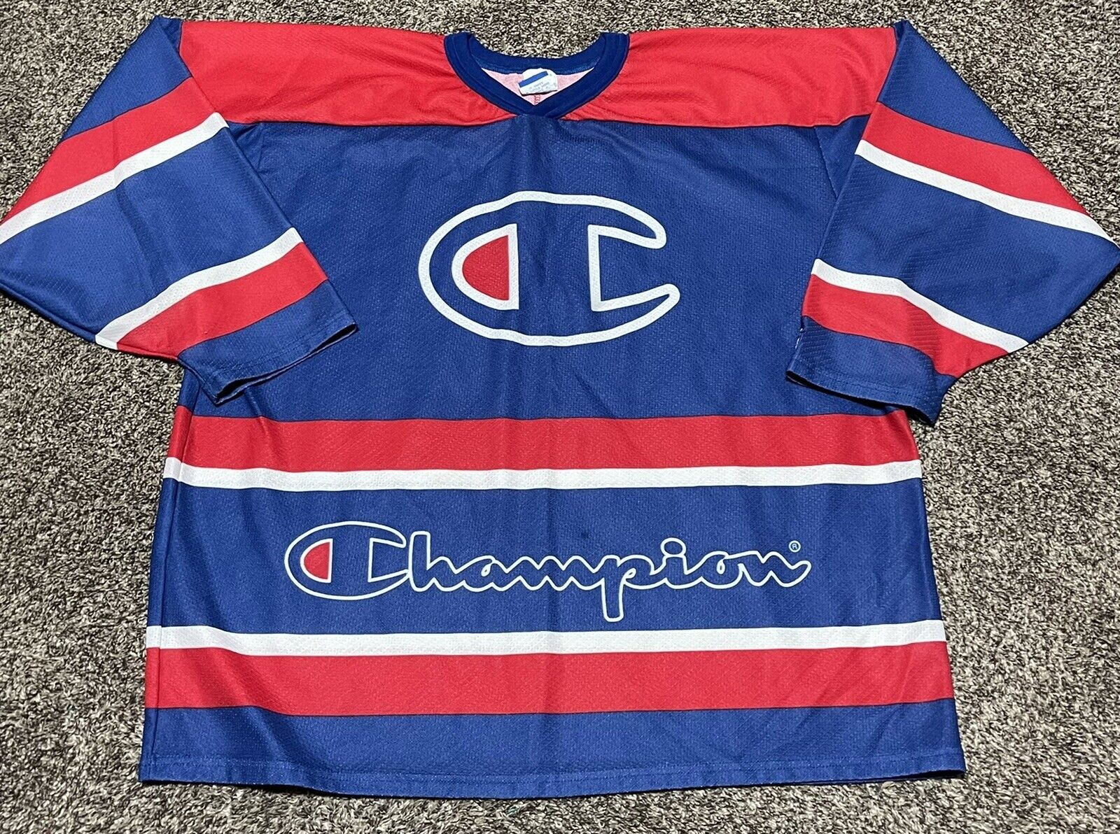 Vintage Champion Men's Hockey Jersey Mens XL Made In USA Awesome 