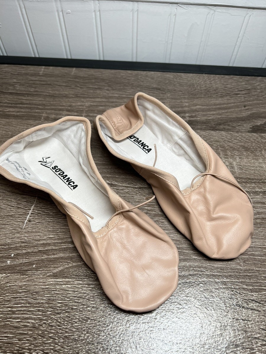 New NOS SO DANCA Child Brazil Split Sole Leather Ballet Slipper