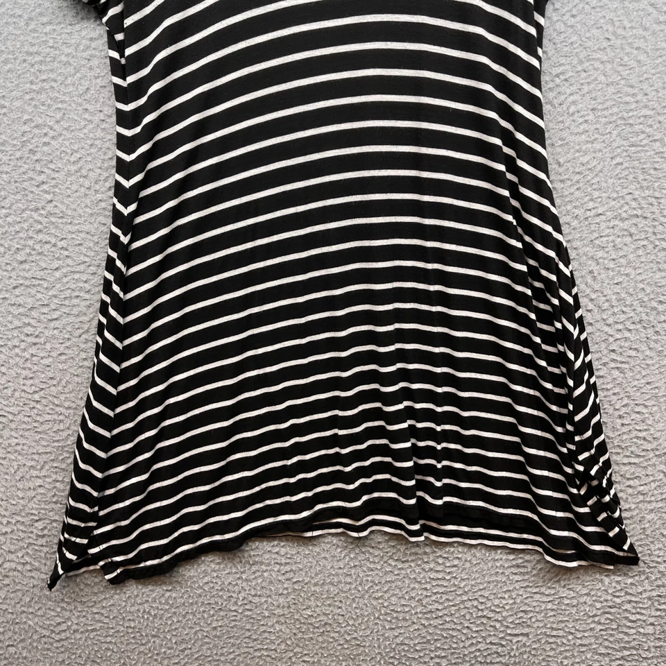 Max Edition Mujer Camiseta Vestido Rayas Negro Manga Corta Cuello Redondo Talla M Foto 4 de 4