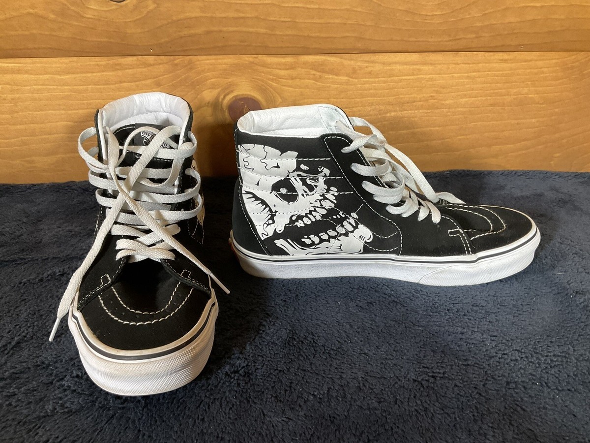 Vans SK8-Hi Skull Skate Skater Sneakers Shoes Men's 7 Women's 8.5