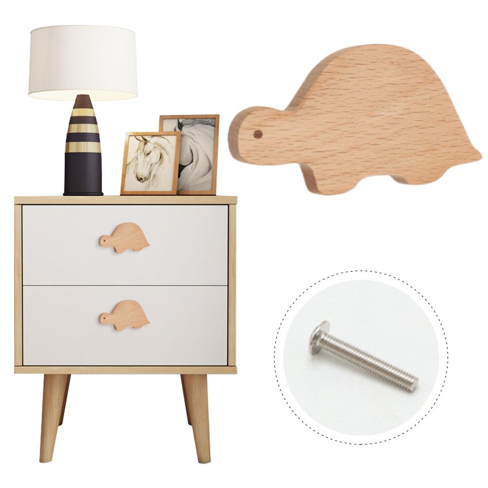 Wooden Animal Knobs with Screw Wood Drawer Knob for
