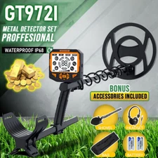 LCD Display Metal Detector Gold Finder Hunter 10" IP68 Waterproof