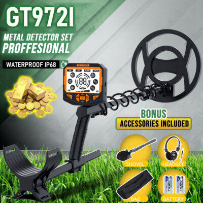 LCD Display Metal Detector Gold Finder Hunter 10'' IP68 Waterproof
