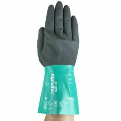 2 PAAR ALPHATEC 58-530W CHEMIKALIENBESTÄNDIGER STULPENHANDSCHUH NASS TROCKEN & ÖLGRIFF