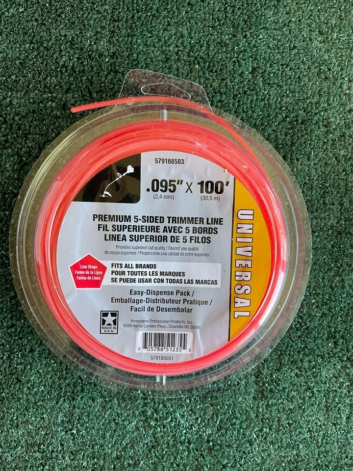 PACK DE 4 - 100' .095 OEM HUSQVARNA PREMIUM COMERCIAL ESTRELLA TRIMMER LINE 579166503 Foto 2 de 2