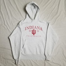 Champion Reverse Weave Indiana University Hoodie IU Hoosiers Gray Size Medium