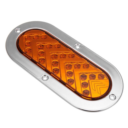 2x 6" inch Oval LED Rear Stop Turn Tail Brake Light Truck Trailer Sealed 12V 24V - Picture 8 of 19