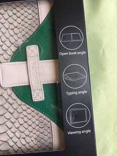 Bodhi Italian Leather Easel For iPad 2 Embossed Print Snake And Jade Leather-New - Picture 11 of 12