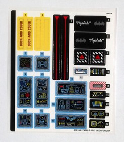 Lego 70909 Batcave Break-In -- STICKER SHEET -- Batman DC decals for sets & MOCs