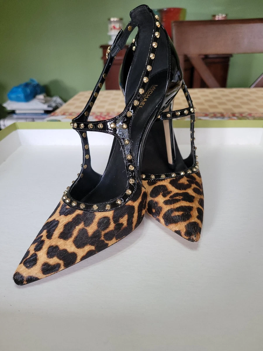 Psykiatri Disciplin Chaiselong MICHAEL KORS &#034;AVA PUMP PRINTED HAIRCALF&#034; STILETTO 8.5 M PRE LOVED  IN BOX | eBay