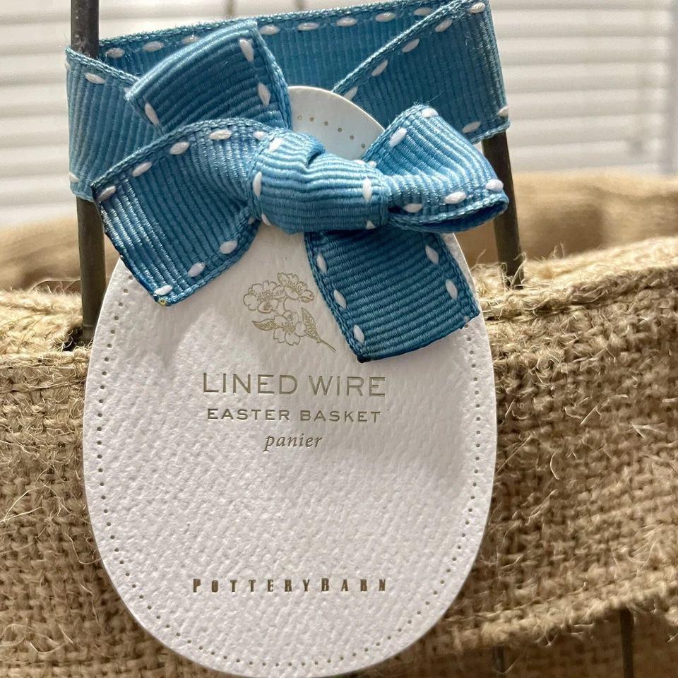 Large Pottery Barn Wire Easter Basket - Image 2 of 4
