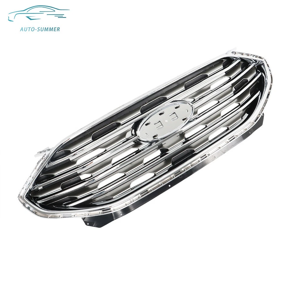 For 2019 2020 2021 2022 Ford Edge Front Upper Bumper Grille Chrome Silver Grill Foto 4 de 4