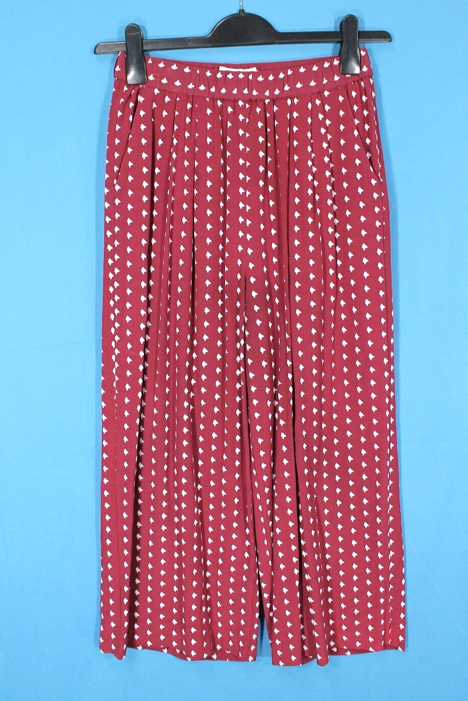 ALTRA & ALTRE STORIE Pantalone plissettato rosso marrone PARIS ATELIER stampato CROP GAMBA LARGA 2