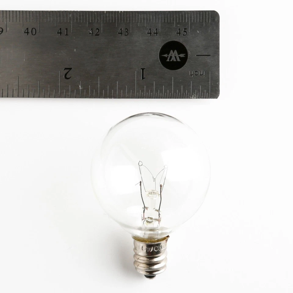 Box of 25 G40 Clear 1.6” 5W C7 E12 Base String Light Replacement Bulbs - Image 3 of 4