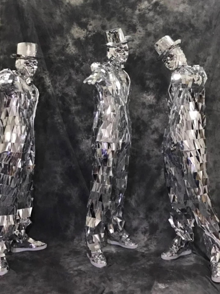 反光镜照明表演服装机械舞蹈套装酒吧 — 第 2/4 张图片