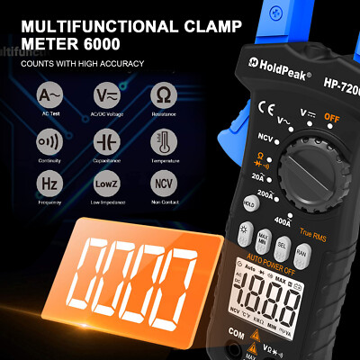 HoldPeak Display,2000 NCV Resistance Meter,AC/DC Volt-Ampere Meter, 50-60Hz US