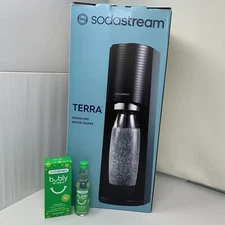 SodaStream Terra Sparkling Water Maker Black with CO2 + DWS Bottle + Bubly Drops