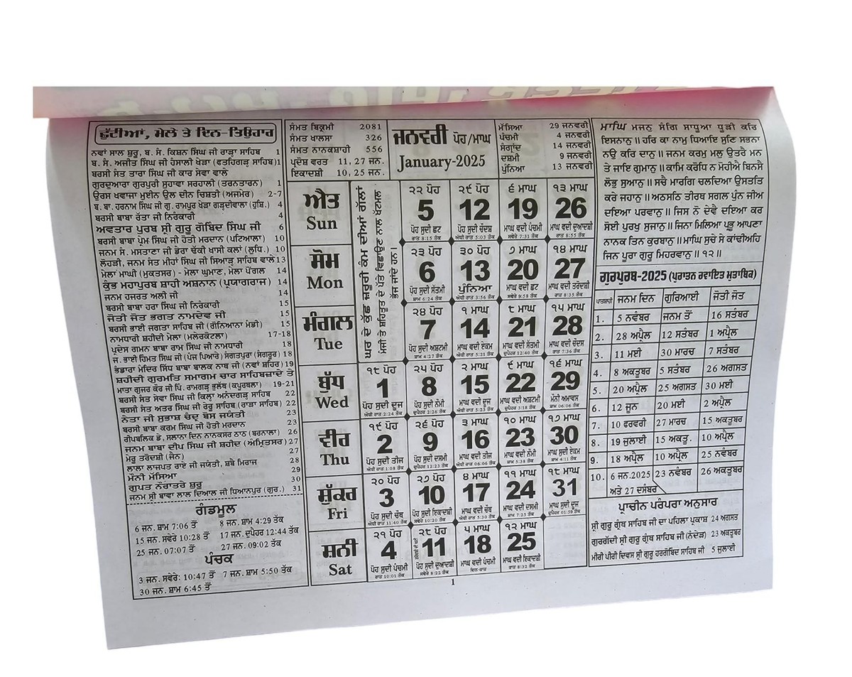 Calendar 2025 Today Date Of Punjabi Month Sawan Bhadon Punjabi
