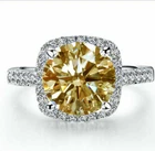 3 Ct Vvs1 Gold Round Moissanite Diamond Engagement Ring Sterling Silver Size 7