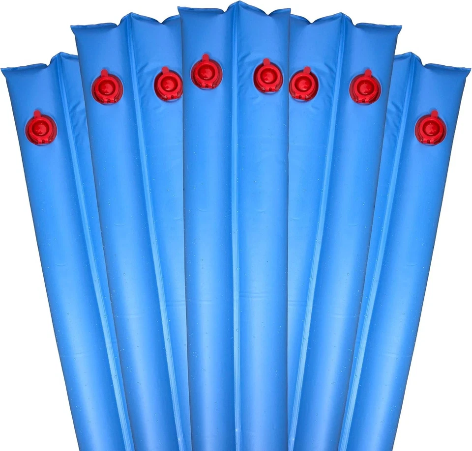 Classic 4 ft. Blue Vinyl Double Chamber Water Bags - 5 Pack for Pool Protection - Image 2 of 4