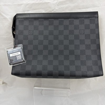 EUC Louis Vuitton Pochette Voyage Pouch MM Damier Graphite SPF109 #76