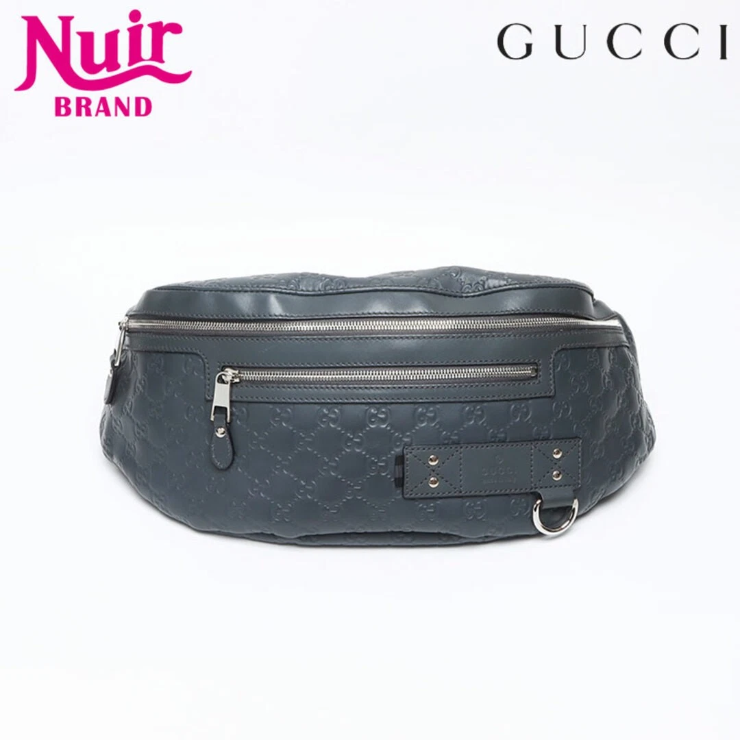 Sac taille cuir rayé Gucci GG occasion NUIR 0