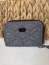 Lug RFID Quilted Wristlet Rodeo Wallet Heather Grey 6  x 4  