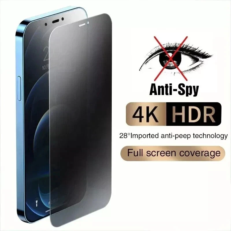 Lot De 3 Films Verre Trempé Anti-espion Pour IPhone 11 à 17 Pro Max - Avec Protection Caméra, Neuf