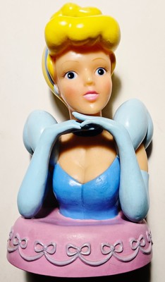 Vintage 1990s Disney Cinderella 8'' Vinyl Coin Piggy Bank RARE HTF No Stopper