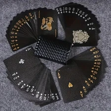 Black Gold Playing Cards Waterproof Poker Deck Magic Game Gift Collection