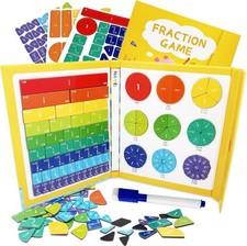 Montessori Magnetic Fraction Educational Puzzle for Children, Math Fraction Mani