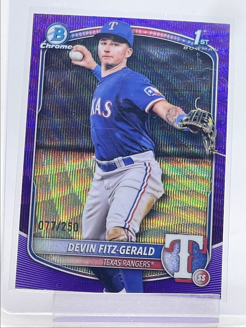 DEVIN FITZ-GERALD 2025 BOWMAN CHROME 1ST PURPLE WAVE REFRACTOR A /250 Q3249