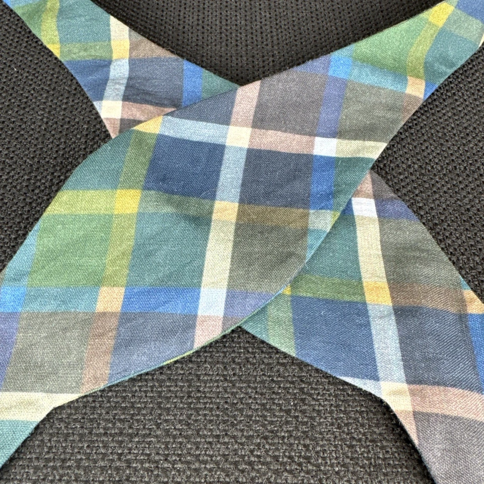 Pajarita a cuadros The Tie Bar para hombre 100 % lino ajustable 13,5"-18,5" x 3,25" Foto 2 de 4