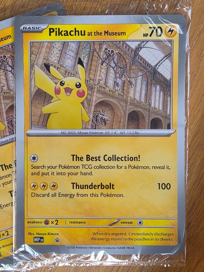 Pokemon TCG - Pikachu at the Natural History Museum Promo Jumbo card SEALED (X1)