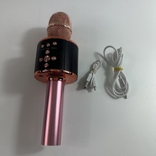 BONAOK Wireless Bluetooth Karaoke Microphone Rose Gold and Black
