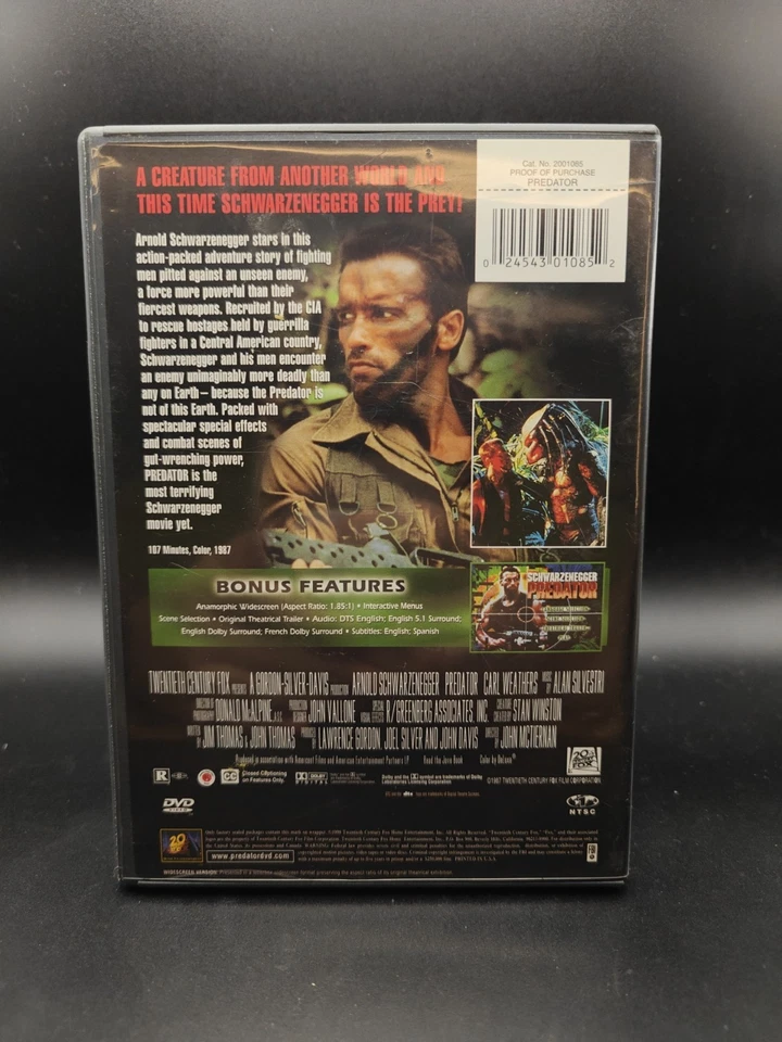 Predator DVD Widescreen 1987 (Arnold Schwarzenegger, Carl Weathers) - Image 2 of 4