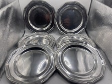Set of 6 Vintage Wilton Armetale Queen Anne Pewter 6" Bread & Butter Plates RWP
