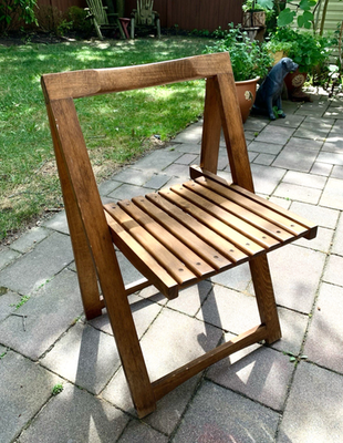 VTG MCM Trieste Slatted Folding Chair Likely Aldo Jacober for