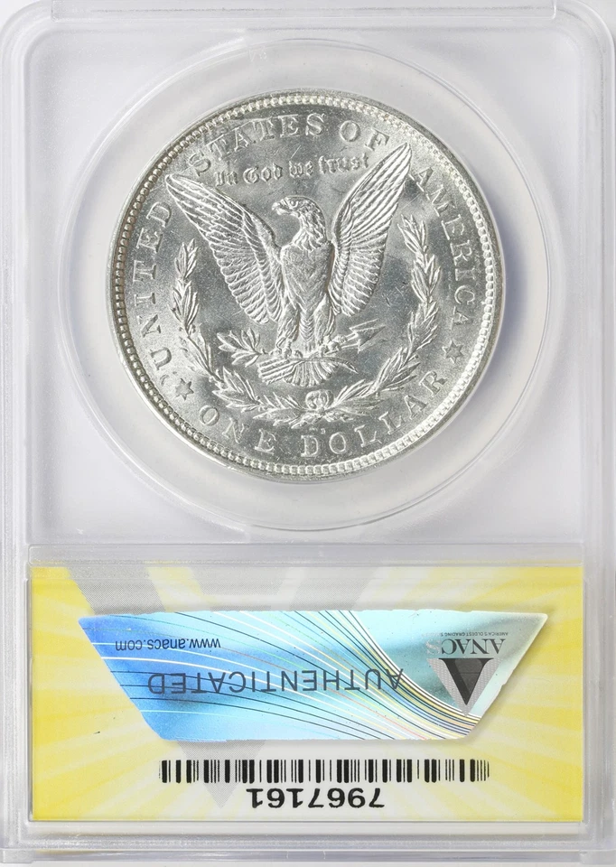 1921-D $1 Morgan Silver Dollar ANACS AU58 - Image 2 of 4