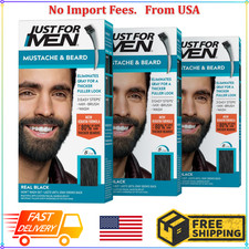 M-55 Just For Men Mustache Beard, Beard Coloring for Gray Real Black - 3 PACK