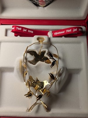 Georg Jensen Weihnachtsornament 1998 ''Weihnachtsvögel''   Gold   OVP