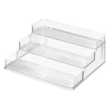 iDesign  Plastic 3-Tiered Spice Kitchen Organizer, Clear