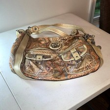 Kathy Van Zeeland Paisley Hobo Purse with Charms