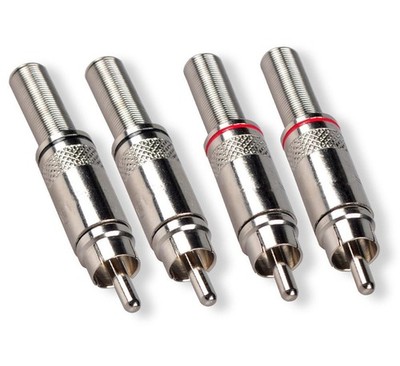 Besmelody RCA Connector Solder, 4-Pack RCA Male Plug Screws Soldering Audio V...