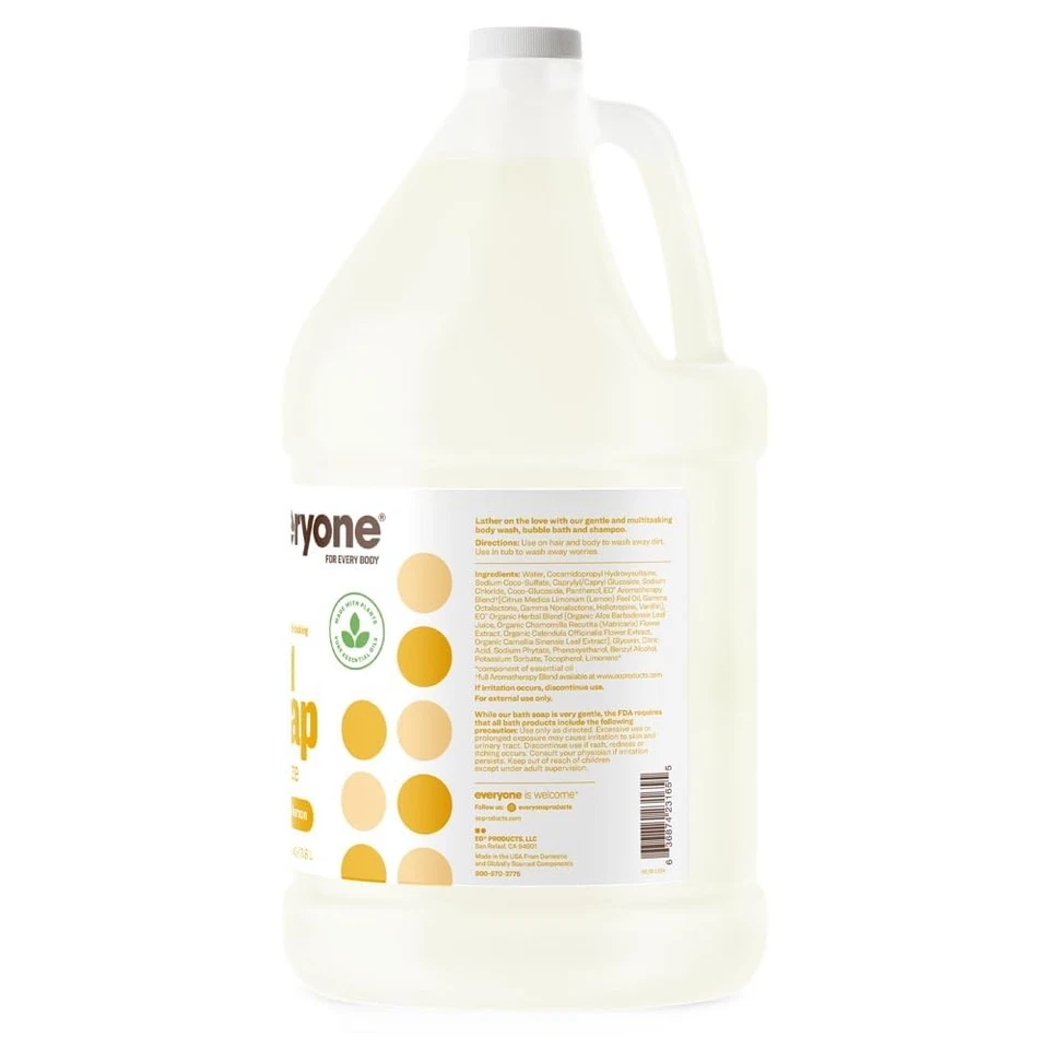 Everyone Jabón 3 en 1, Jabón Corporal, Baño de Burbujas, Champú, 128 Fl Oz (Paquete de 1) Foto 2 de 4