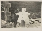 WW2 Military Army Soldier Man With Snowman 1945 Belgium Antique Snapshot Photo